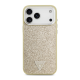Maska za iPhone 17 Pro Max Guess Glitter Triangle Logo MagSafe zlatna - DRO622631