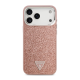 Maska za iPhone 17 Pro Max Guess Glitter Triangle Logo MagSafe pink - DRO622633