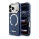 Maska za iPhone 17 Pro Guess IML Script Metal MagSafe plava - EP2850395