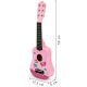 ECO TOYS Drvena gitara za decu sa metalnim žicama pink - EP2751955