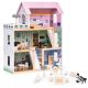 ECO TOYS Drvena kućica za lutke na 3 sprata i nameštajem - W06A413E