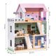 ECO TOYS Drvena kućica za lutke na 3 sprata i nameštajem - W06A413E