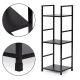 MODERNHOME Drvena polica sa metalnim loft okvirom, 3 nivoa, crna - - EP3003361