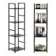 MODERNHOME Drvena polica sa metalnim loft okvirom, 4 nivoa, crna - - EP3003367
