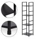 MODERNHOME Drvena polica sa metalnim loft okvirom, 4 nivoa, crna - - EP3003367