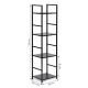 MODERNHOME Drvena polica sa metalnim loft okvirom, 4 nivoa, crna - - EP3003367