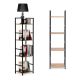 MODERNHOME Drvena polica sa metalnim loft okvirom, 4 nivoa, u boji hrasta - - EP3003364