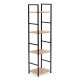 MODERNHOME Drvena polica sa metalnim loft okvirom, 4 nivoa, u boji hrasta - - EP3003364