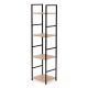 MODERNHOME Drvena polica sa metalnim loft okvirom, 4 nivoa, u boji hrasta - - EP3003364