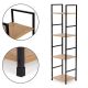 MODERNHOME Drvena polica sa metalnim loft okvirom, 4 nivoa, u boji hrasta - - EP3003364