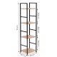 MODERNHOME Drvena polica sa metalnim loft okvirom, 4 nivoa, u boji hrasta - - EP3003364