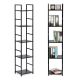 MODERNHOME Drvena polica sa metalnim okvirom u loft stilu, 5 nivoa, crna- - EP3003385