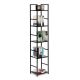 MODERNHOME Drvena polica sa metalnim okvirom u loft stilu, 5 nivoa, crna- - EP3003385