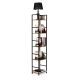 MODERNHOME Drvena polica sa metalnim okvirom u loft stilu, 5 nivoa, u boji hrasta - - EP3003382