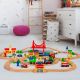 ECO TOYS Drveni set na baterije Železnička stanica, 90 delova - HM014665