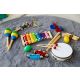 ECO TOYS Set drvenih muzičkih instrumenata za decu u rancu, 10 komada - MA01