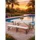 ePRO sklopivi baštenski SET sto 180cm + 2 klupe, metal-plastika - EP3027152