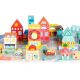 ECO TOYS Drvene kocke sa podlogom City, 88 delova - MA705