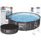 BESTWAY Bazen sa metalnim okvirom, merdevinama i filter pumpom 427x107cm Steel Pro max wood - 3941