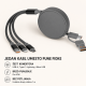 USB kabl ONES 6u1 - Type-C/USB na Type-C, Lightning i Micro USB, 60W, uvlačivi, sivi - EP3246703