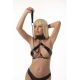 Crna ogrlica sa metalnim povodcem Black Collar and Leash - ff001037