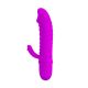 Ljubičasti silikonski vibrator sa dodatnom stimulacijom klitorisa - 014289