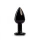 Mali crni metalni analni dildo sa dijamantom - ft001035
