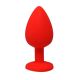 Mali crveni silikonski analni dildo sa dijamantom - ft001075