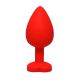 Mali crveni silikonski analni dildo srce sa dijamantom - ft001084