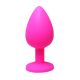 Mali rozi silikonski analni dildo sa dijamantom - ft001074
