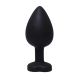 Srednji crni silikonski analni dildo srce sa dijamantom - ft001079