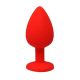 Srednji crveni silikonski analni dildo sa dijamantom - ft001072