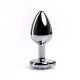 Srednji metalni analni dildo srce sa belim dijamantom - ft001046