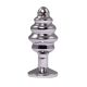 Srednji rebrasti metalni analni dildo sa crvenim dijamantom - ft001055