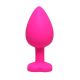 Srednji rozi silikonski analni dildo srce sa dijamantom - ft001080
