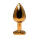 Srednji zlatni analni dildo srce sa crvenim dijamantom - ft001048