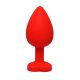 Veliki crveni silikonski analni dildo srce sa dijamantom - ft001078