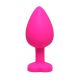 Veliki rozi silikonski analni dildo srce sa dijamantom - ft001077