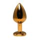 Veliki zlatni analni dildo srce sa rozim dijamantom - ft001048a