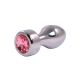 Metalni analni dildo sa rozim dijamantom 8cm - ft001032