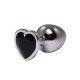 Mali metalni analni dildo srce sa crnim dijamantom - ft001041