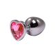 Mali metalni analni dildo srce sa rozim dijamantom - ft001042