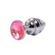 Srednji rebrasti metalni analni dildo sa rozim dijamantom - ft001054