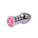 Metalni analni dildo sa rozim dijamantom 10cm - ft001058