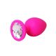 Mali rozi silikonski analni dildo sa dijamantom - ft001074