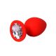 Mali crveni silikonski analni dildo sa dijamantom - ft001075