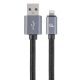 CCB-mUSB2B-AMLM-6 Gembird Cotton braided 8-pin cable with metal connectors, 1.8 m, black, blister - EP3223726