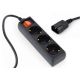 EG-PSU3-01 Gembird UPS naponski kabl, 3 Shuko uticnice, 16A, C14 plug, 0.6m, black (Alt. PC-SFC14M) - EP3223272