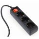 EG-PSU3-01 Gembird UPS naponski kabl, 3 Shuko uticnice, 16A, C14 plug, 0.6m, black (Alt. PC-SFC14M) - EP3223272