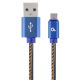 CC-USB2J-AMmBM-2M-BL Gembird Premium jeans (denim) Micro-USB cable with metal connectors, 2 m, blue - EP3273612